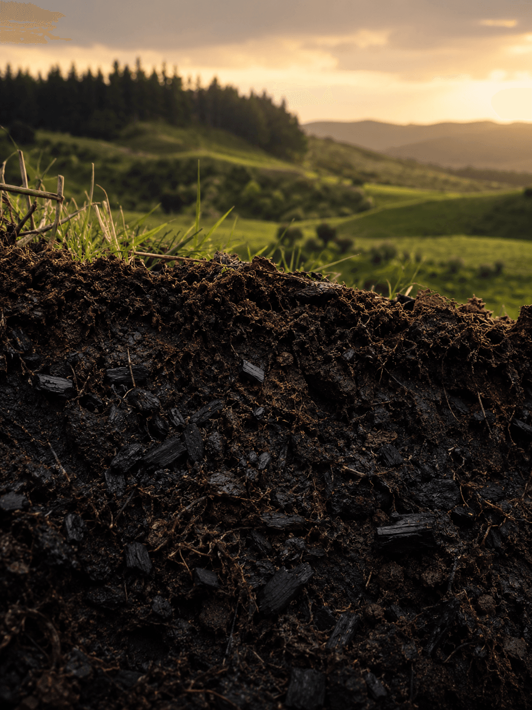 Soil carbon material application